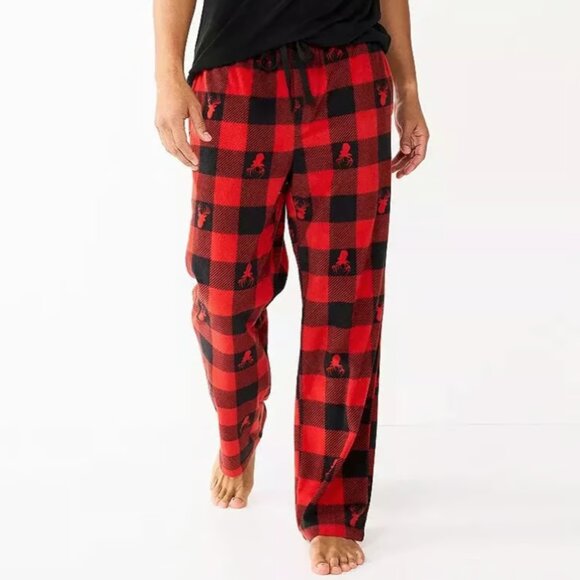 Men's Microfleece Soft Touch Pajama Drawstring Pants with Side Pockets Large - Picture 1 of 1